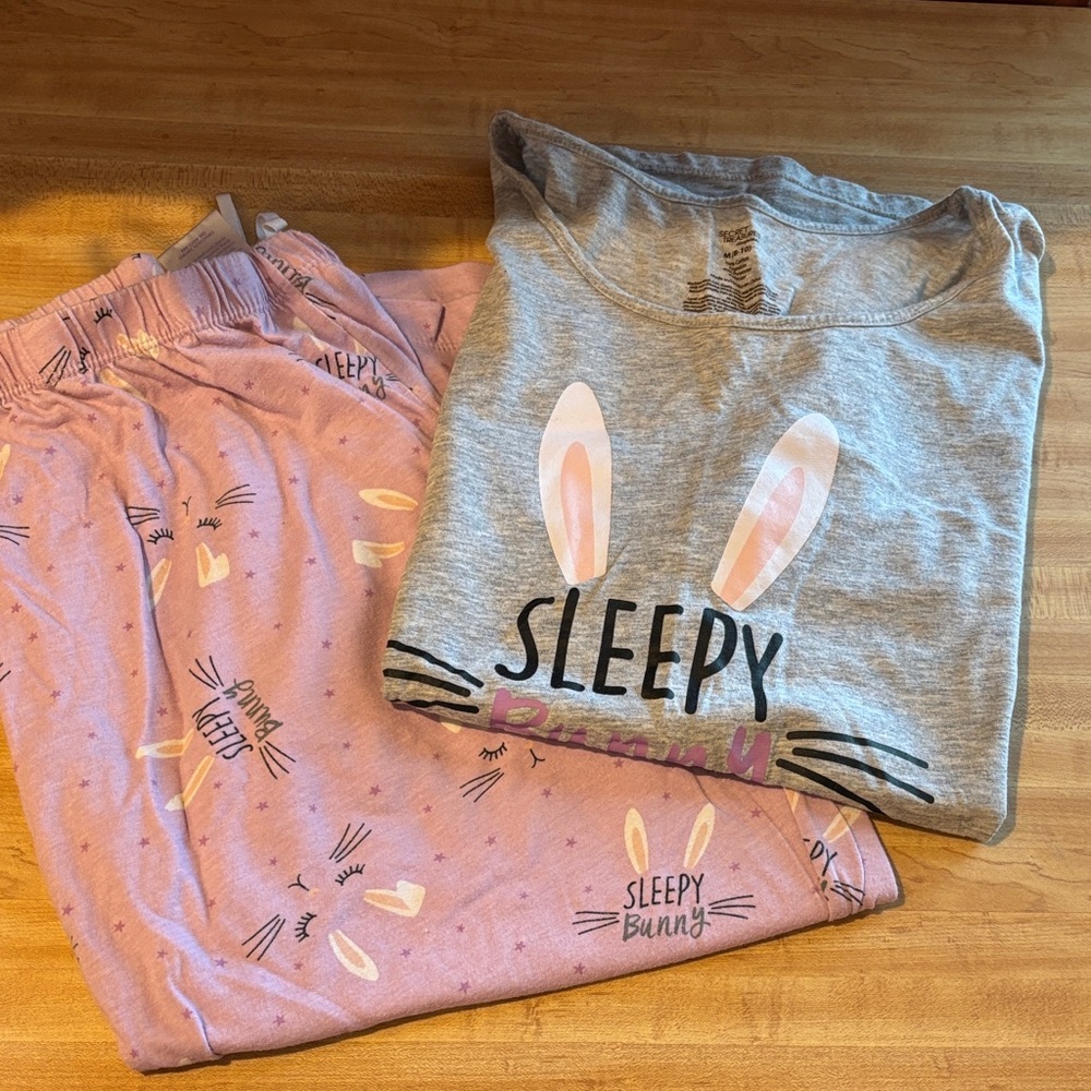 Sleepy Bunny Women’s Pajamas - Gray and Pink